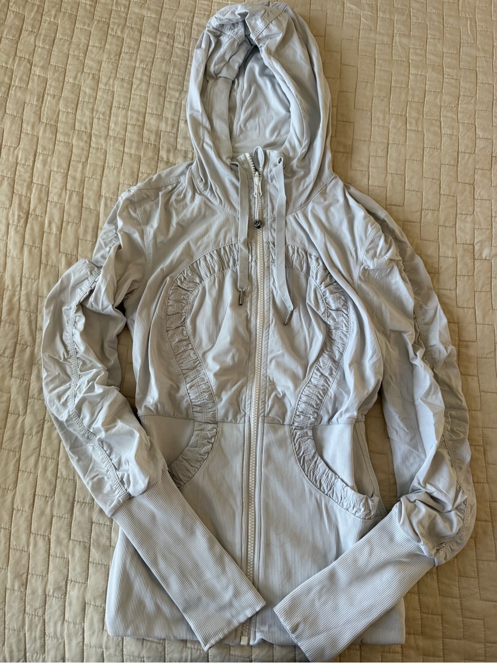 Lululemon Light Gray Hooded Zip-Up Women's Jacket